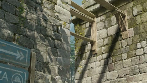 Close-up of the aim point just before the throw