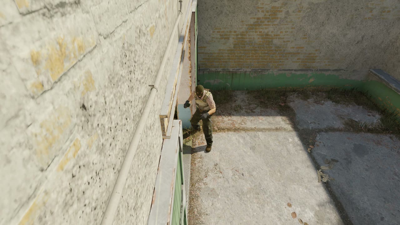 Third-person view of the setup position