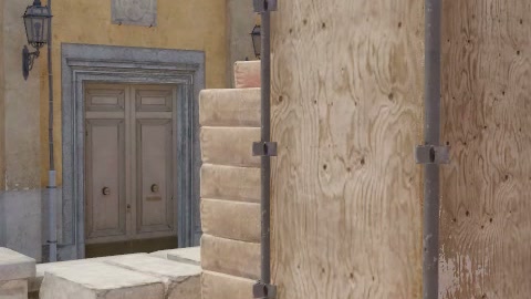 Close-up of the aim point just before the throw