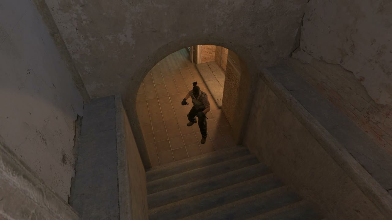 Third-person view of the setup position
