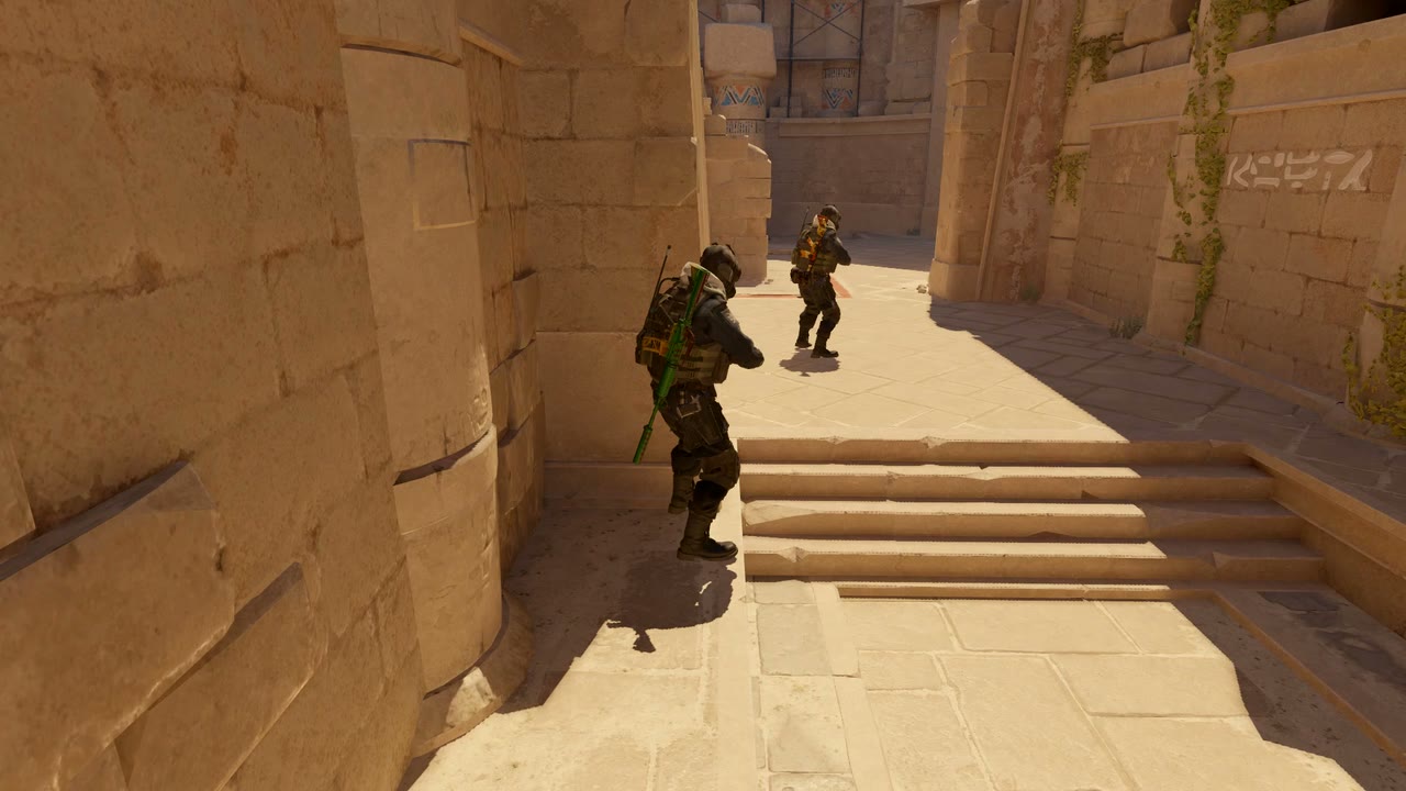 Third-person view of the setup position