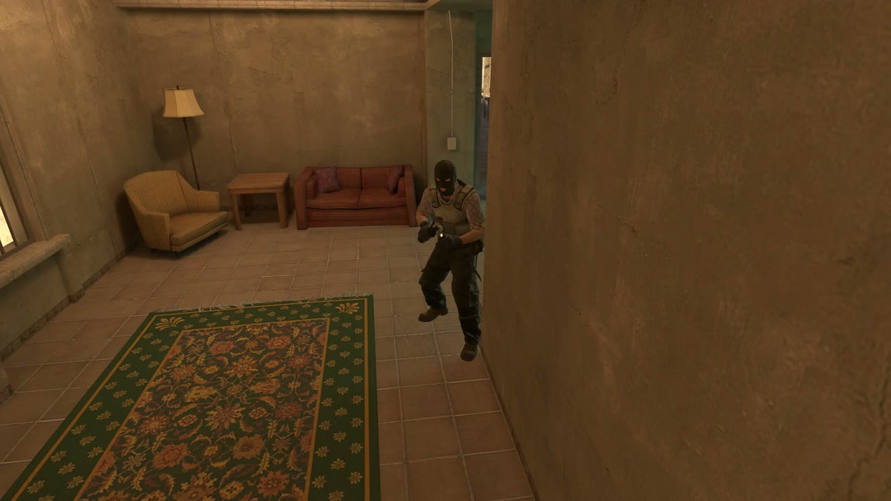 Third-person view of the setup position