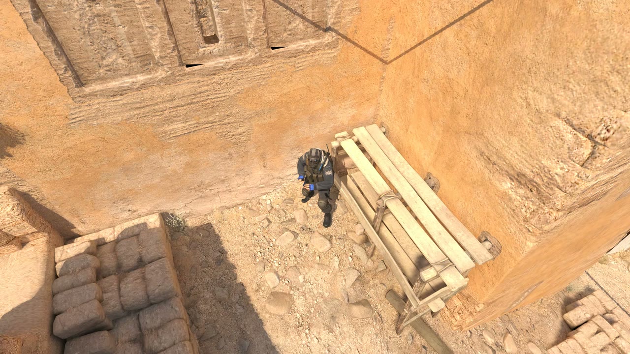 Third-person view of the setup position