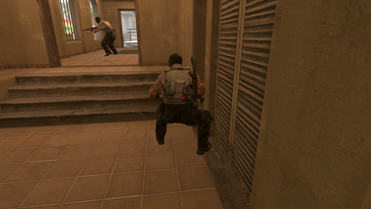 Third-person view of the setup position