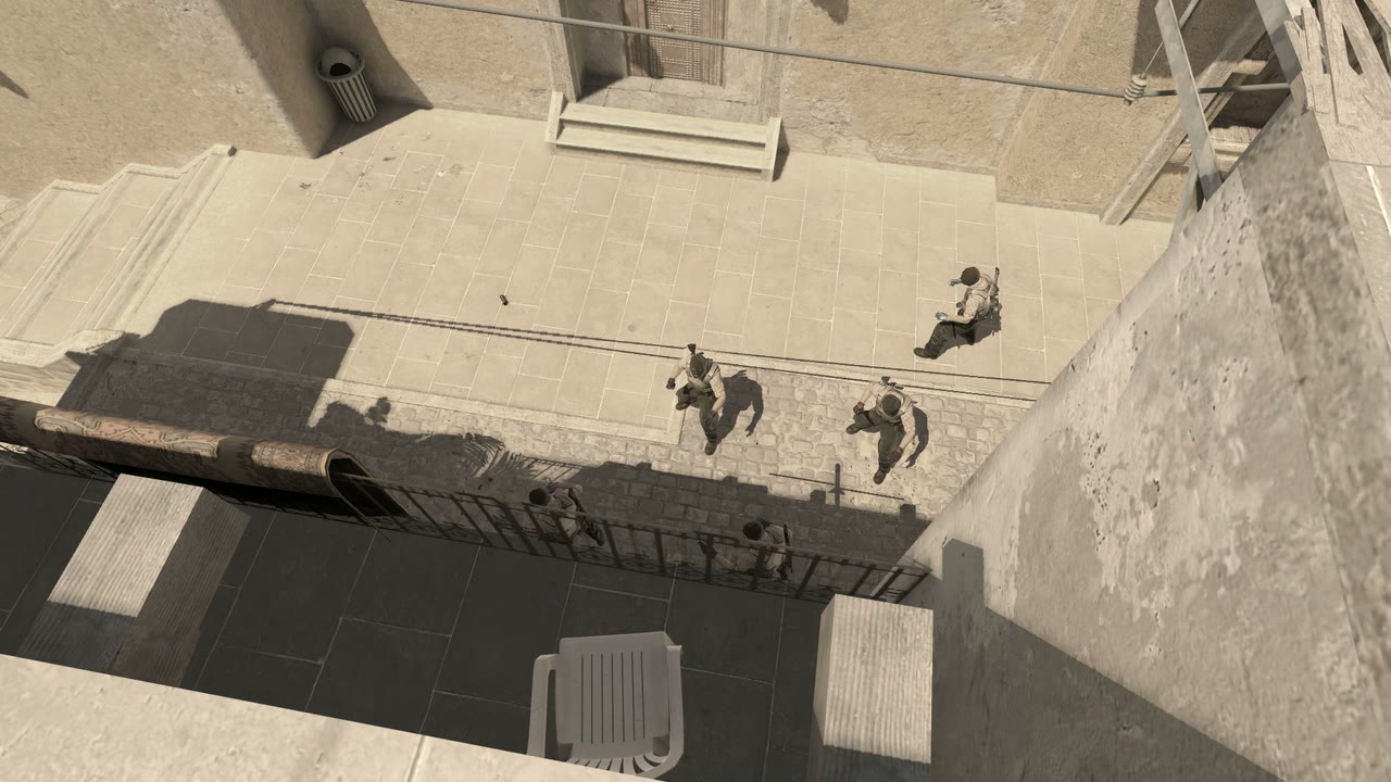 Third-person view of the setup position