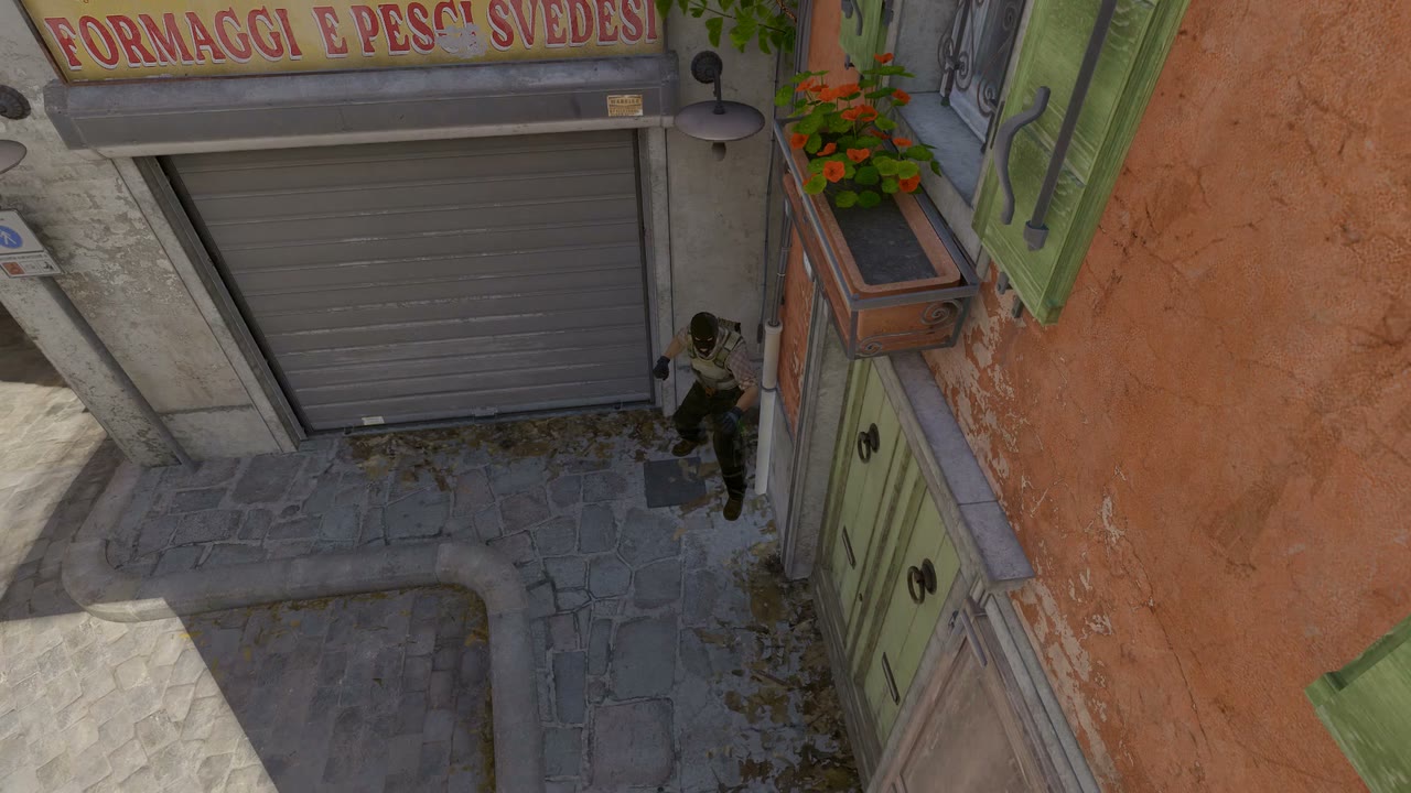 Third-person view of the setup position