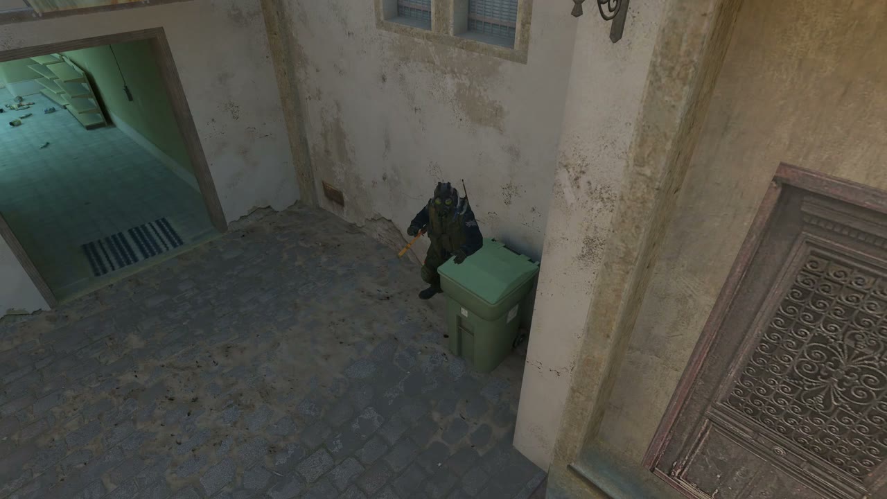 Third-person view of the setup position