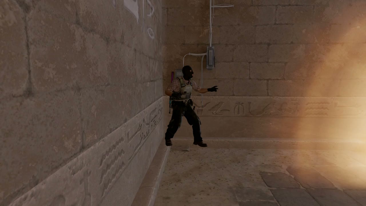 Third-person view of the setup position