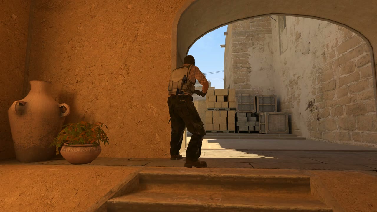 Third-person view of the setup position