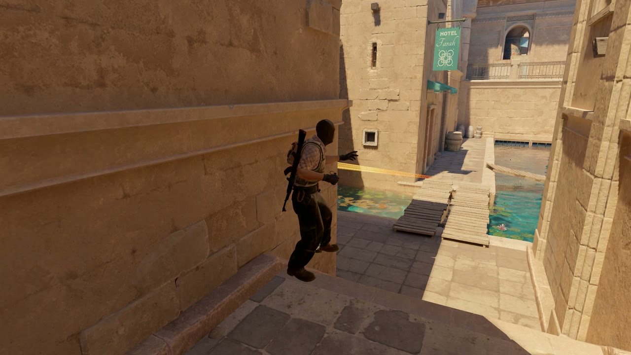 Third-person view of the setup position