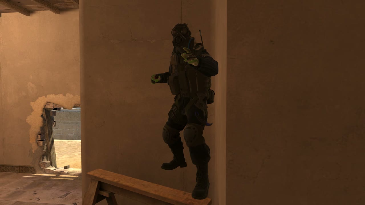 Third-person view of the setup position