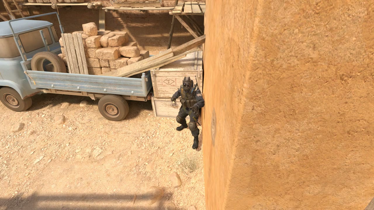 Third-person view of the setup position