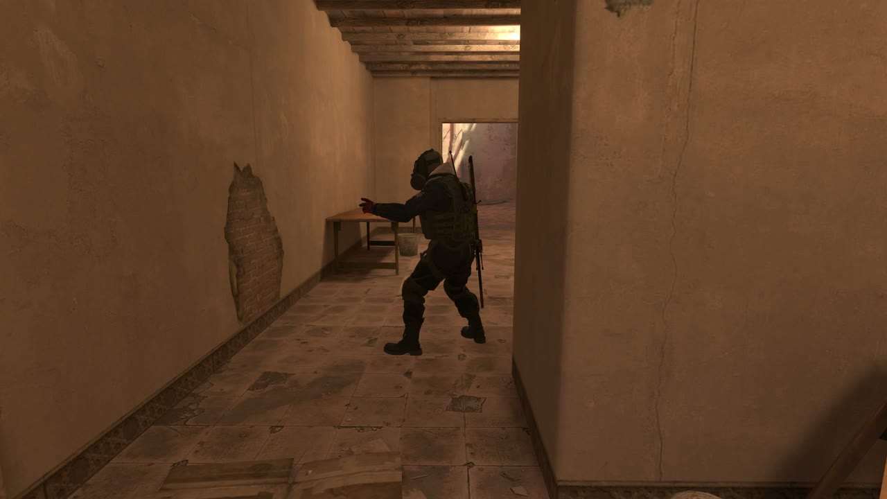 Third-person view of the setup position