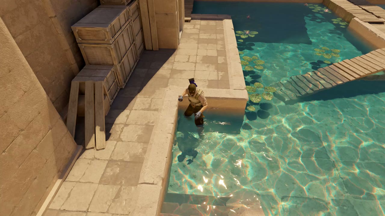Third-person view of the setup position