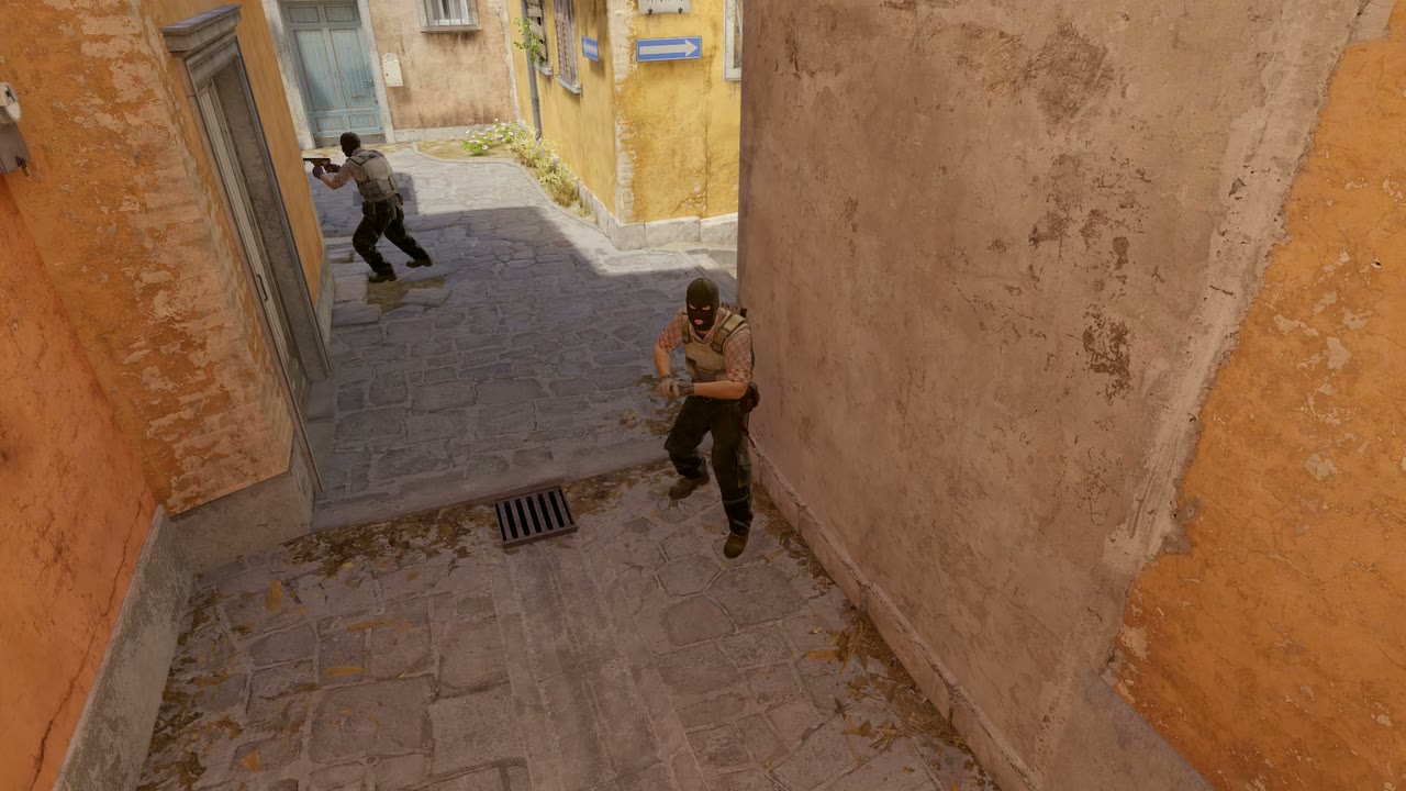 Third-person view of the setup position