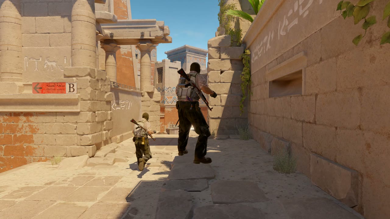 Third-person view of the setup position
