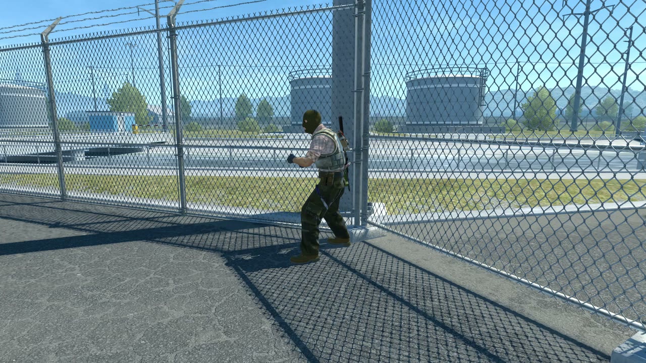 Third-person view of the setup position