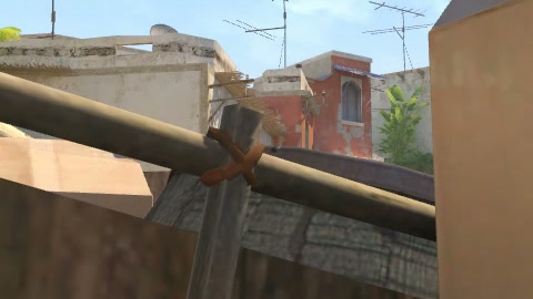 Close-up of the aim point just before the throw