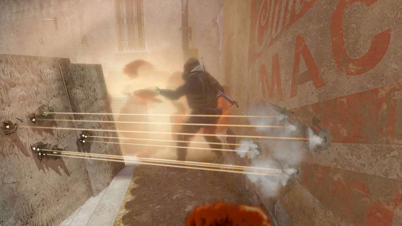 Third-person view of the setup position