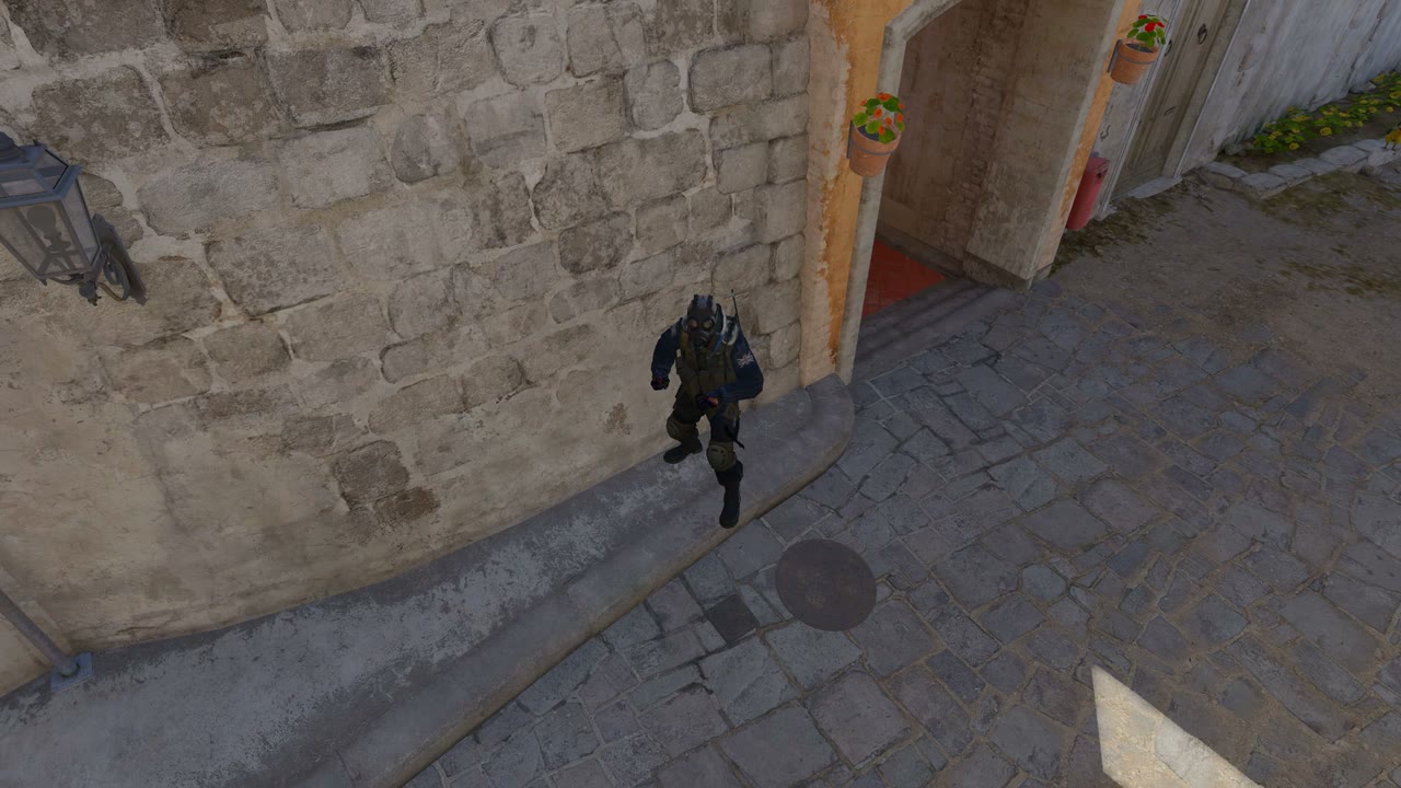 Third-person view of the setup position