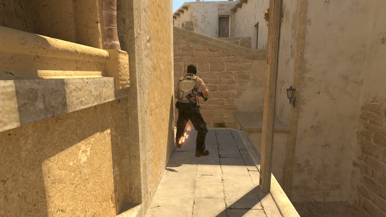 Third-person view of the setup position