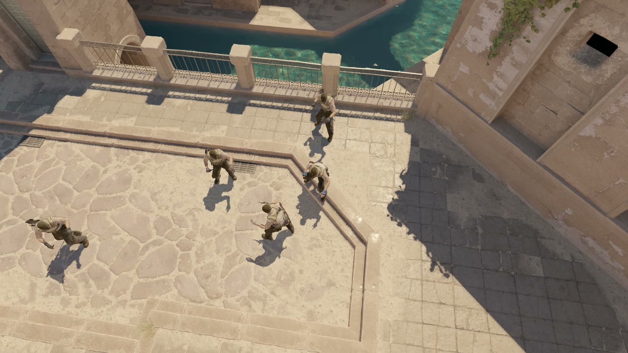 Third-person view of the setup position