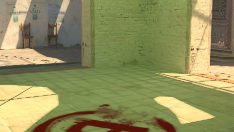 Close-up of the aim point just before the throw