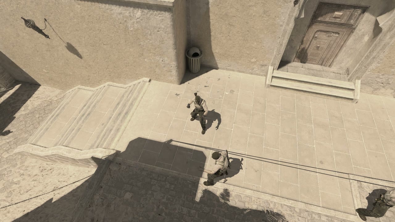 Third-person view of the setup position