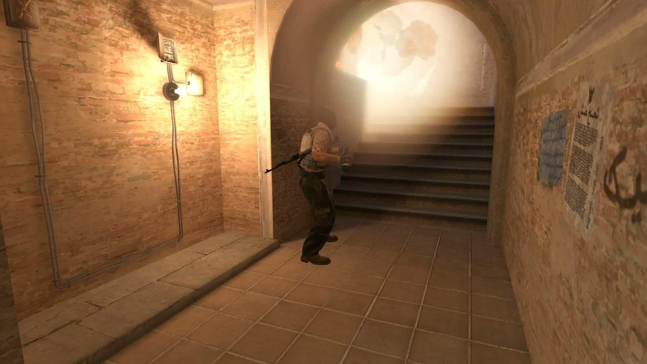 Third-person view of the setup position