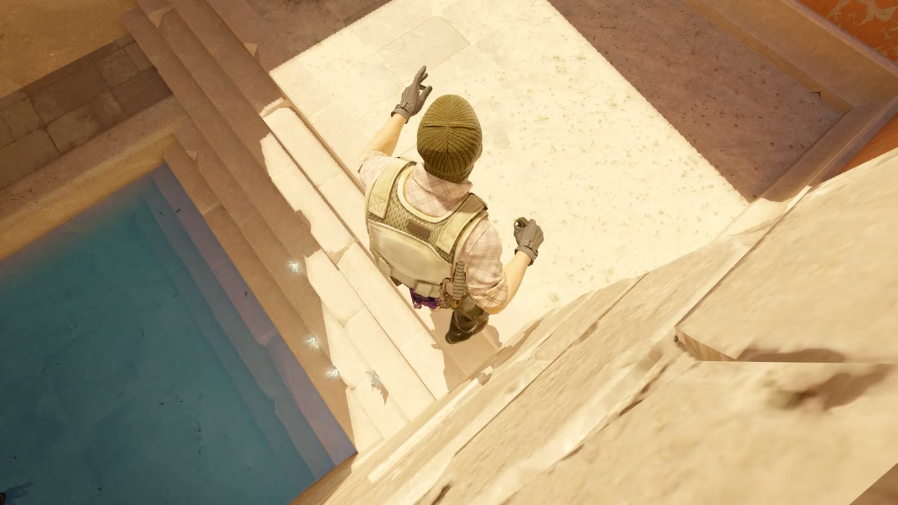 Third-person view of the setup position
