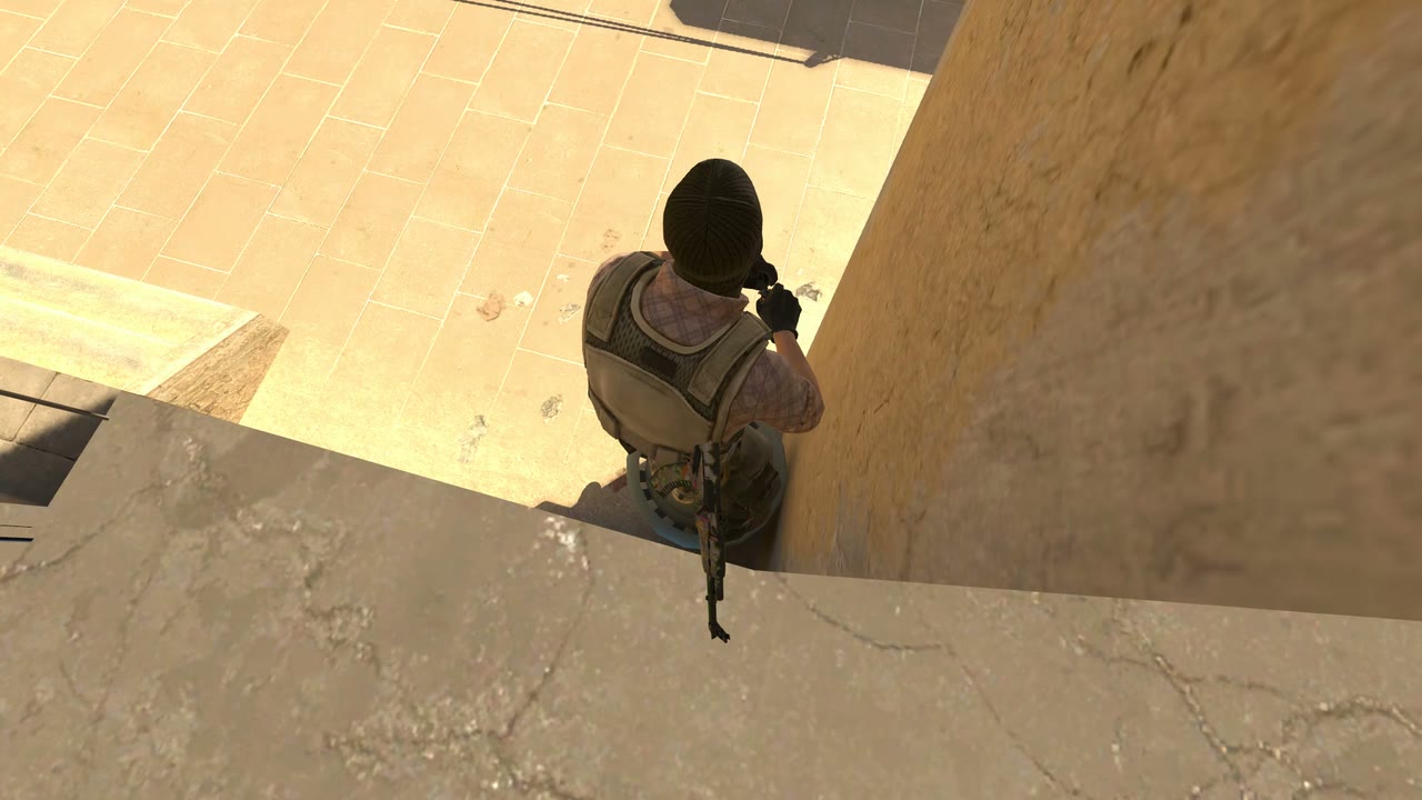 Third-person view of the setup position