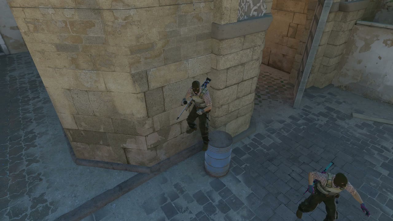 Third-person view of the setup position