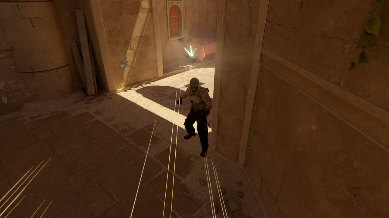 Third-person view of the setup position