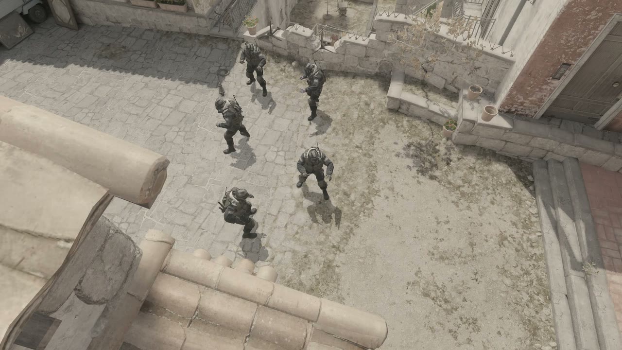 Third-person view of the setup position