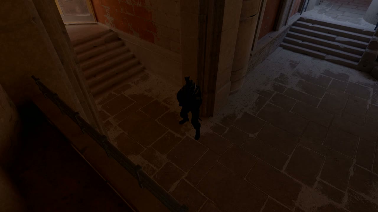 Third-person view of the setup position