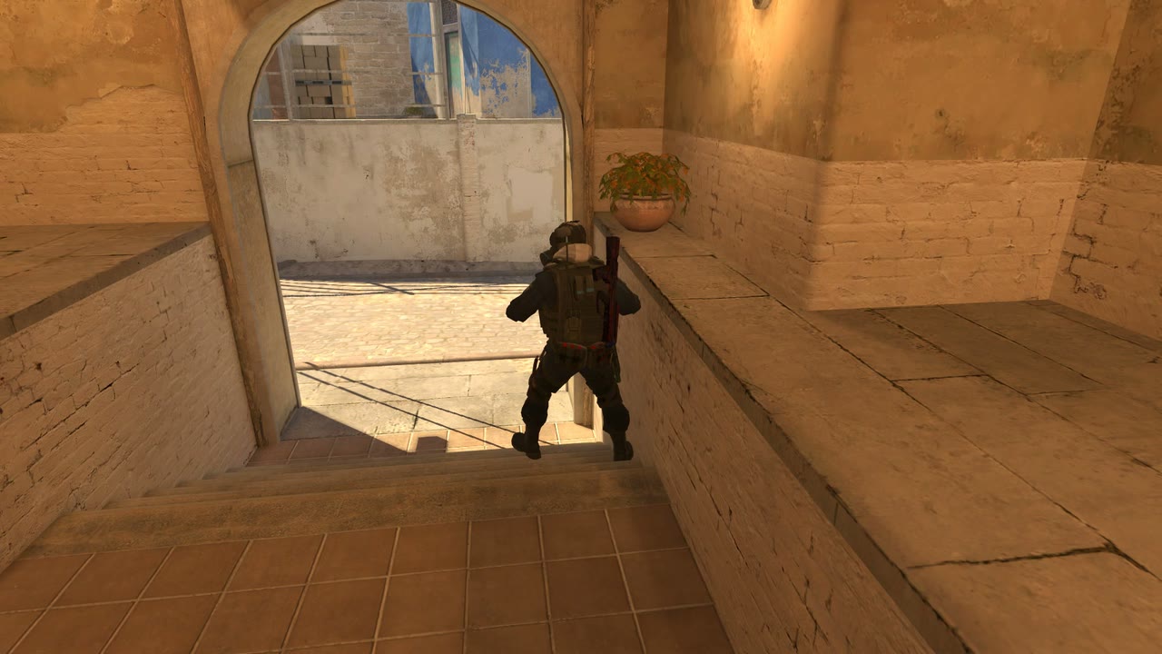 Third-person view of the setup position