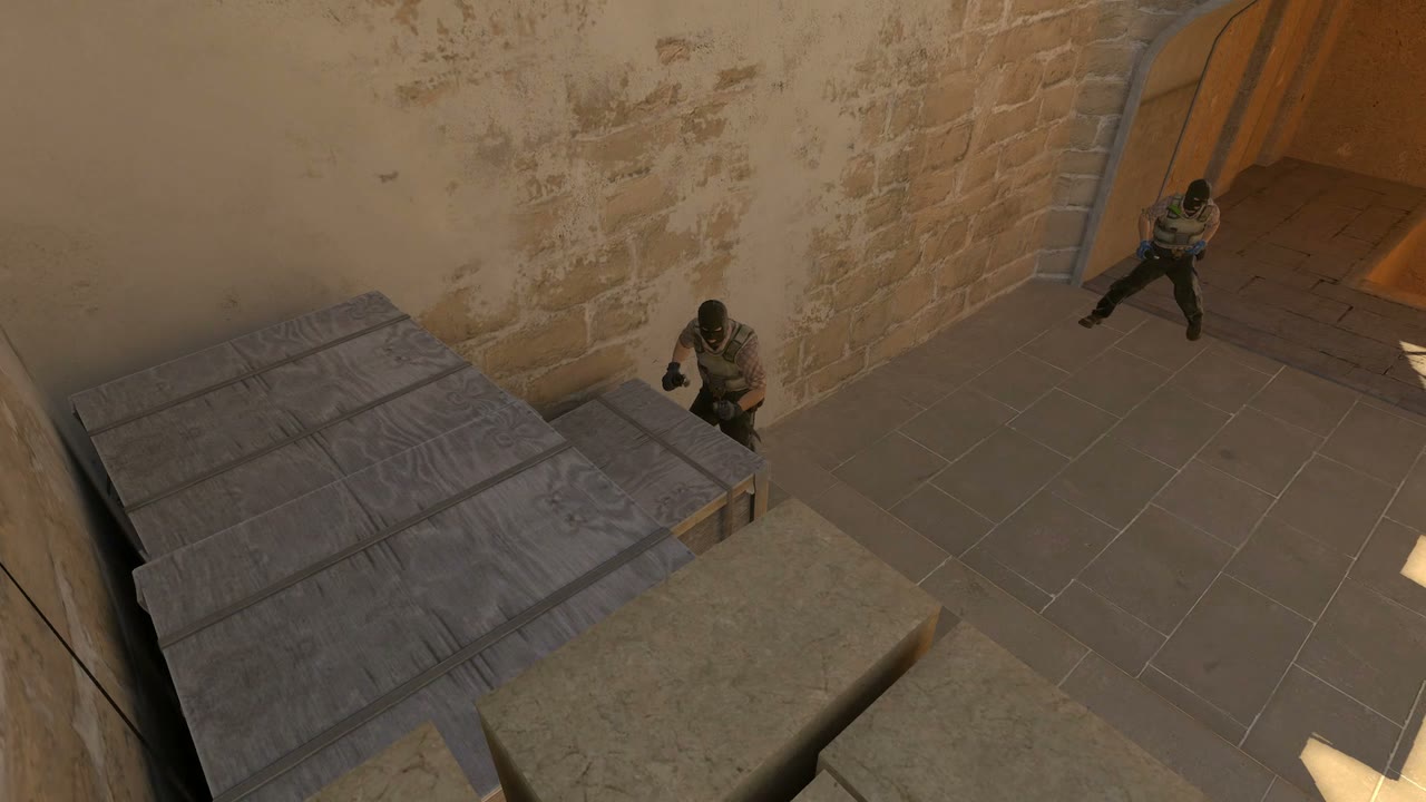 Third-person view of the setup position