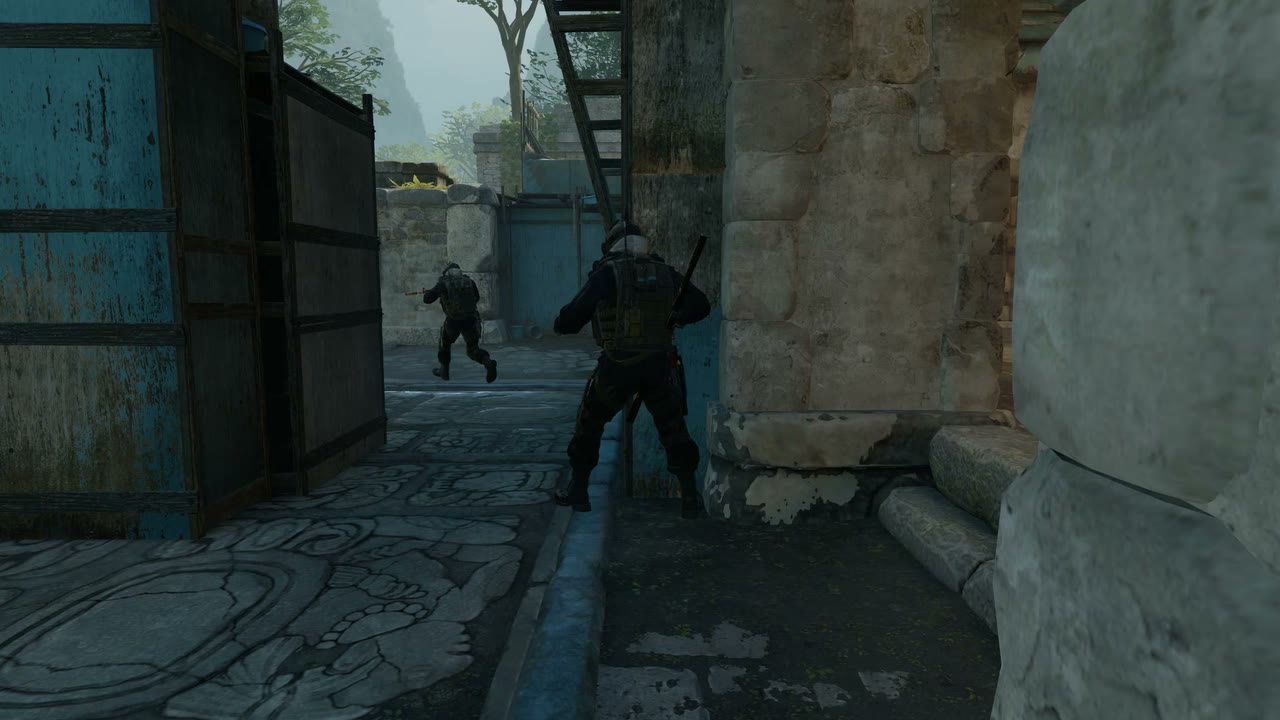 Third-person view of the setup position