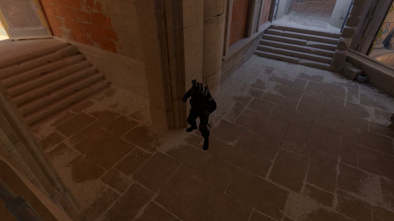 Third-person view of the setup position