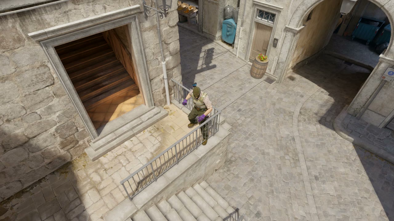 Third-person view of the setup position