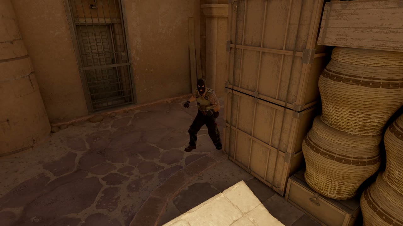 Third-person view of the setup position