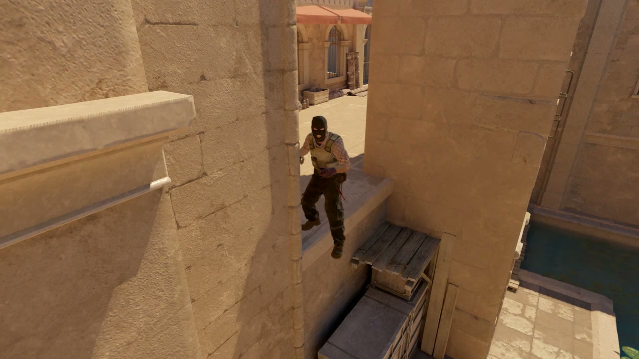 Third-person view of the setup position