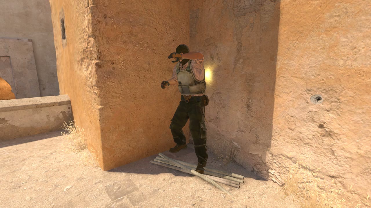 Third-person view of the setup position