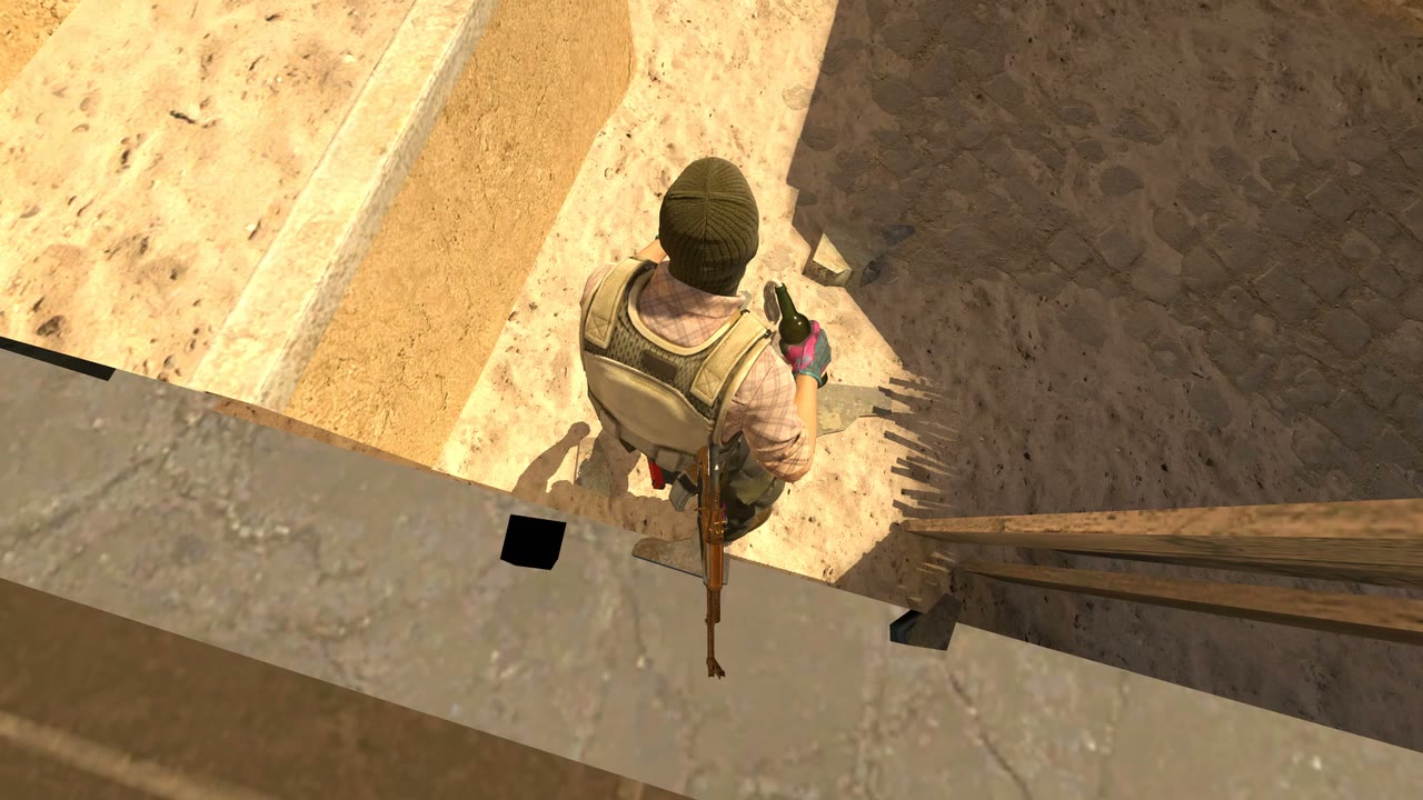 Third-person view of the setup position