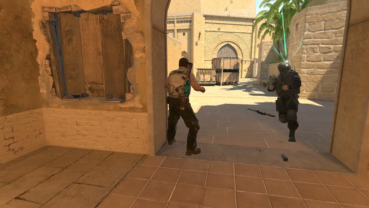 Third-person view of the setup position