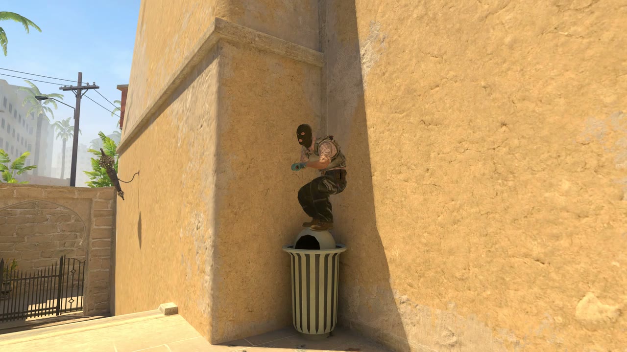 Third-person view of the setup position