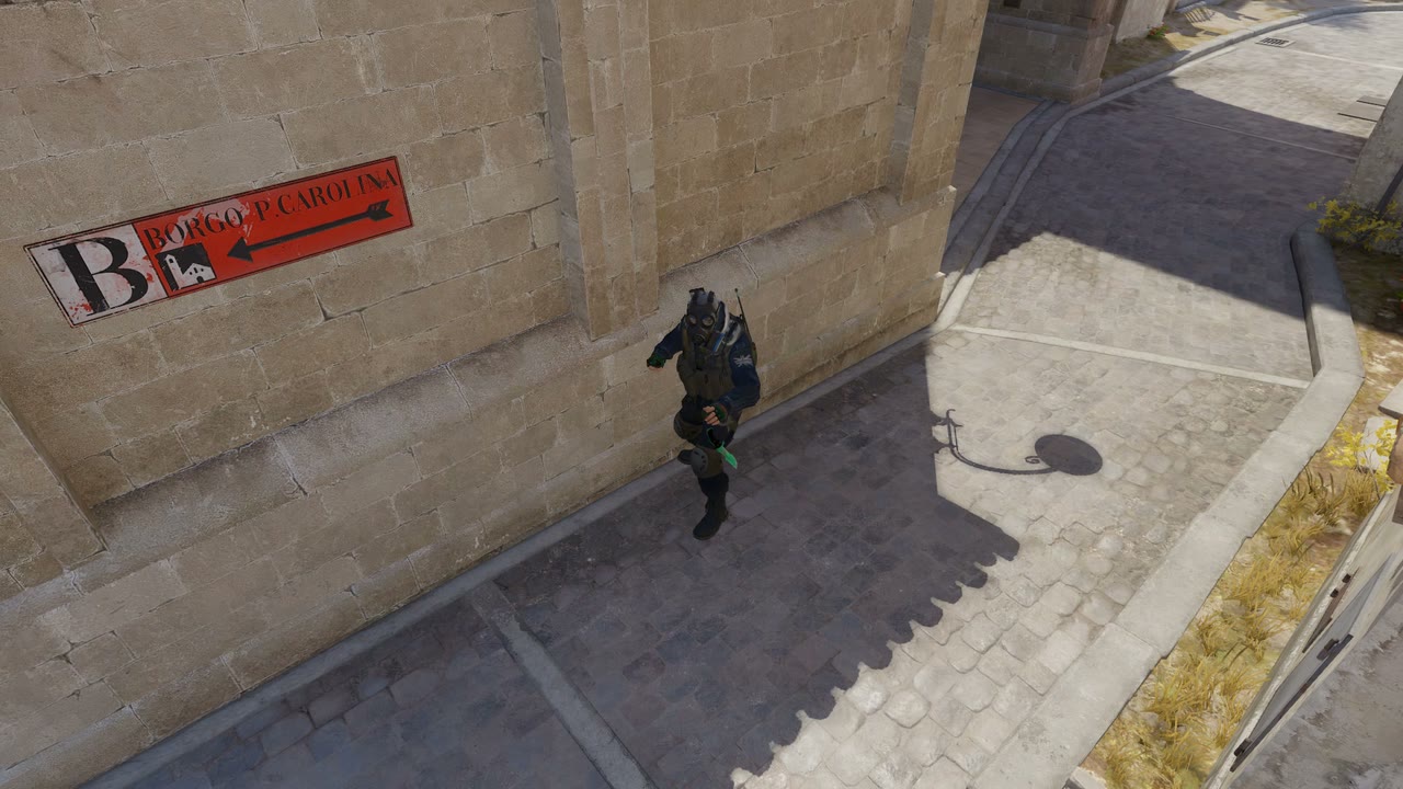 Third-person view of the setup position