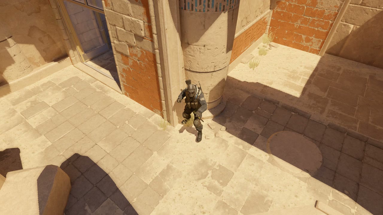 Third-person view of the setup position