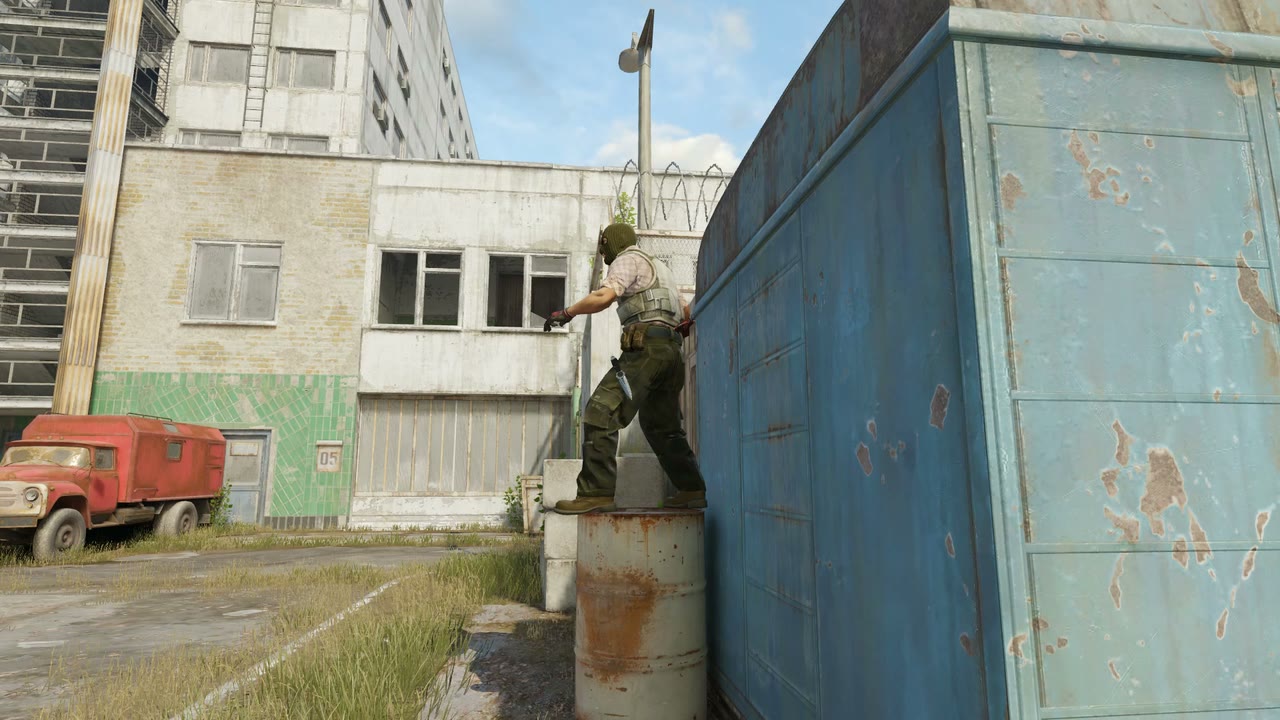 Third-person view of the setup position