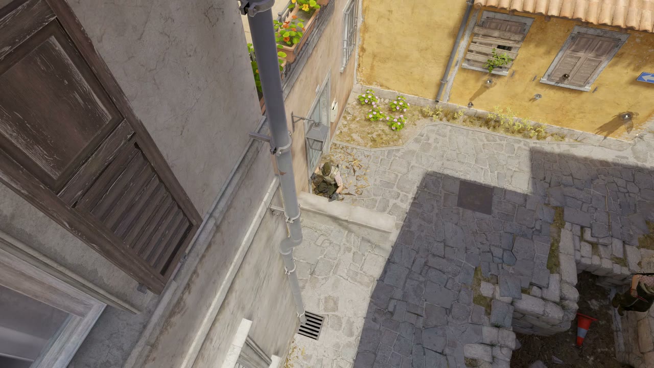 Third-person view of the setup position